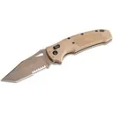 Hogue Sig Sauer K320 M17 Serrated Folding Knife - Tanto ABLE Lock Coyote Tan PVD - 3 1/2" Blade - Hogue-Knife