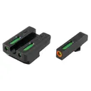 Truglo TFX Pro Tritium/Fiber-Optic Day/Night Sights Fit Walther P99/Walther PPQ - Orange Outline Front/Rear Green - Truglo