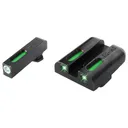 Truglo TFX Tritium/Fiber-Optic Day/Night Sights Fits GLOCK 17 / 17L, 19, 22, 23, 24, 26, 27, 33, 34, 35, 38, AND 39 - White Outline Front/Rear Green - Truglo