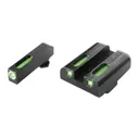 Truglo TFX Tritium/Fiber Optic Day/Night Sights Fits Glock 20, 21, 25, 28, 29, 30, 31, 32, 37, 40, and 41 - White Outline Front/Rear Green - Truglo