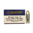 MagTech Handgun Ammunition .38 Super 130 gr FMJ 1215 fps 50/ct - Magtech