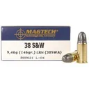 MagTech Handgun Ammunition .38 S&W 146 gr LRN 686 fps 50/ct - Magtech