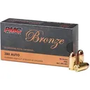 PMC Bronze Handgun Ammunition .380 ACP 90 gr FMJ 920 fps 50/ct - Pmc