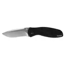 Kershaw Blur Folding Knife 3-2/5" Stonewashed Drop Point Blade Black - Kershaw