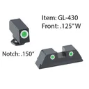 Ameriglo Classic 3 Dot Night Sight Set for Glock 42/43 / Front Tritium - Green / Front Outline - White / Rear Tritium - Green / Rear Outline - White - Ameriglo