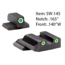 Ameriglo Classic Style Night Sight Set for S&W M&P Shield / Front Tritium - Green / Front Outline - White / Rear Tritium - Green / Rear Outline  White - Ameriglo