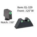 Amerigo Custom Combination Tall Suppressor Height Set - All Glock Models Except 42, 43 / Front Tritium - Green / Front Outline -White / Rear Tritium - - Ameriglo