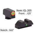 Ameriglo Glock Tritium I-Dot Night Sight Set for Glock 42, 43 - Orange Outline Front / Single Green Dot Rear - Ameriglo