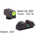 Ameriglo Glock Tritium I-Dot Night Sight Set for Glock 42, 43 - Lime Outline Front / Single Green Dot Rear - Ameriglo