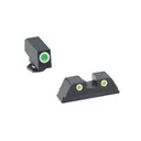 Green YellowTritium 3 dot sight set white outlines for Glock 42-43 - Ameriglo