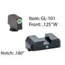 Ameriglo Tritium i-Dot Night Sight for Glock 17-39 / Front Tritium - Green / Front Outline - White / Rear - Green, Square Notch - Ameriglo