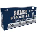 Fiocchi Pistol Shooting Dynamics Handgun Ammunition .380 ACP 95 gr. FMJ 960 fps 50/ct - Fiocchi