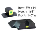 Ameriglo CAP Tritium Night Sights for S&W M&P / Front Tritium - Green / Front Outline - LumiGreen / Style - CAP / Rear Paint Bar - LumiGreen - Ameriglo