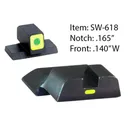 Ameriglo CAP Tritium Night Sights for S&W M&P Shield / Front Tritium - Green / Front Outline - LumiGreen / Style - CAP / Rear Paint Bar - LumiGreen - Ameriglo