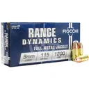 Fiocchi Range Dynamics Ammunition 9mm Luger 115gr FMJ 1200 fps 50/ct - Fiocchi