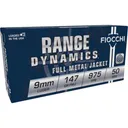 Fiocchi Pistol Shooting Dynamics Handgun Ammunition 9mm Luger 147 gr FMJ 1000 fps 50/rd - Fiocchi Ammo