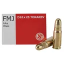 Sellier & Bellot Pistol & Revolver Ammo 7.62x25mm Tokarev 85 gr FMJ  50/box - Sellier and Bellot