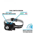 Nightstick Multi Function LED Headlamp White Spotlight White/Red/Green Floodlight Black - Nightstick