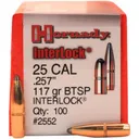 Hornady InterLock Bullets .25 cal .257" 117 gr BTSP 100/ct - Hornady