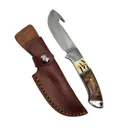 Sarge Knives Terrain Fixed Blade Knife 3-1/2" Gut Hook Wood & Stag - Sarge-Knives