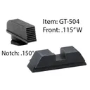 Ameriglo Defoor Performance Black Sight Set for Glock 17-39 / Front Width .115" / Rear Notch .150" - Ameriglo