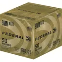 Federal NATO Military Grade Ball Handgun Ammunition 9mm Luger 124 gr FMJ 1030 fps 50/ct - Federal