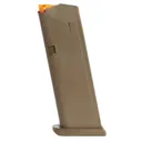 Glock Handgun Magazine G19 FDE (Floor Plate FDE - Orange Follower 15/rd Bulk - Glock