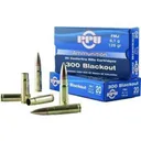 PPU Standard Rifle Ammunition .300 AAC Blackout 125 gr FMJ 1340 fps 20/ct - Ppu