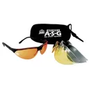 Walker's Sport Shooting Glasses Black with Multiple Lenses 4/ct - Walker-S