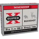 Winchester Super-X Buckshot Shotshells 20 ga 2-3/4" 1200 fps #3B 5/ct - Winchester