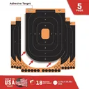 Allen Adhesive Splash Handgun Training Target 12x18" Orange and Black 5/ct - Allen