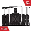 Allen EZ Aim Paper Silhouette Target 12x18 Black & White 25/ct - Allen