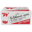 Winchester USA Lake City M193 Rifle Ammunition 5.56mm 55 gr. FMJ 3240 fps 500/ct (Bulk Box) - Winchester
