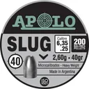 Hatsan Apolo Slug Air Rifle Pellets .25 Cal 40 gr 200/ct - Hatsan-Usa