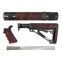 Hogue AR-15/M-16 Kit Overmolded Grip/Forend/Collapsible Buttstock Red Lava - Hogue