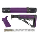 Hogue AR-15/M16 Kit Overmolded Beavertail Grip & Collapsible Mil-Spec Buffer Tube Buttstock Purple - Hogue