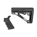 Hogue AR-15/M-16 Kit - Finger Groove Beavertail Grip & Over-Molded Collapsible Buttstock - Mil-Spec Buffer Tube Black - Hogue