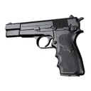 Hogue Browning Hi-Power Rubber Grips with Finger Grooves - Hogue