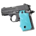 Hogue Rubber Grip with Finger Grooves for SIG Sauer P238 - Aqua - Hogue