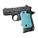 Hogue Rubber Grip with Finger Grooves for SIG Sauer P938 Ambi Safety-Aqua - Hogue