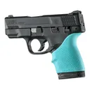 Hogue HandAll Beavertail Grip Sleeve fits S&W M&P Shield 45, Kahr P9/P40/CW9/CW40-Aqua - Hogue