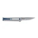 CRKT CEO Microflipper Folding Knife 2-3/8" Drop Point Blade Silver and Blue - Colombia-River-Knife-Tool