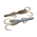 Zoom Baby Brush Hog 4'' Green Pumpkin BlueFlash 12pk - Zoom-Baits