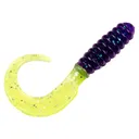 Mr Crappie Grub 2'' Junebug-Chart Glitter Tail 2 - Mr-Crappie-Baits