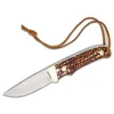 Schrade Uncle Henry Next Gen PH1N Stagalon Fixed Knife 3-3/5" Trailing Point Blade Brown - Schrade