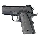 Hogue 1911 Officer Rubber Handgun Grips with Finger Grooves Slate Grey - Hogue