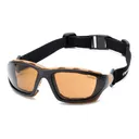 Pyramex Carhartt Carthage Shooting Glasses Black and Tan with Bronze Anti-Fog Lens - Pyramex-Safety