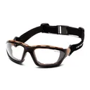 Pyramex Carhartt Carthage Shooting Glasses Black and Tan with Clear Anti-Fog Lens - Pyramex-Safety