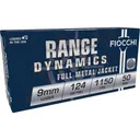 Fiocchi Range Dynamics Handgun Ammunition 9mm Luger 124 gr FMJ 1150 fps 1000/ct (20-50/ct) - Fiocchi