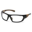 Pyramex Carhartt Carbondale Shooting Glasses Black and Tan with Clear Lens - Pyramex-Safety